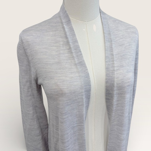 Eileen Fisher Women’s XXS Sea Salt Grey Open Front 100% Merino Wool Cardigan NWT - Picture 2 of 12